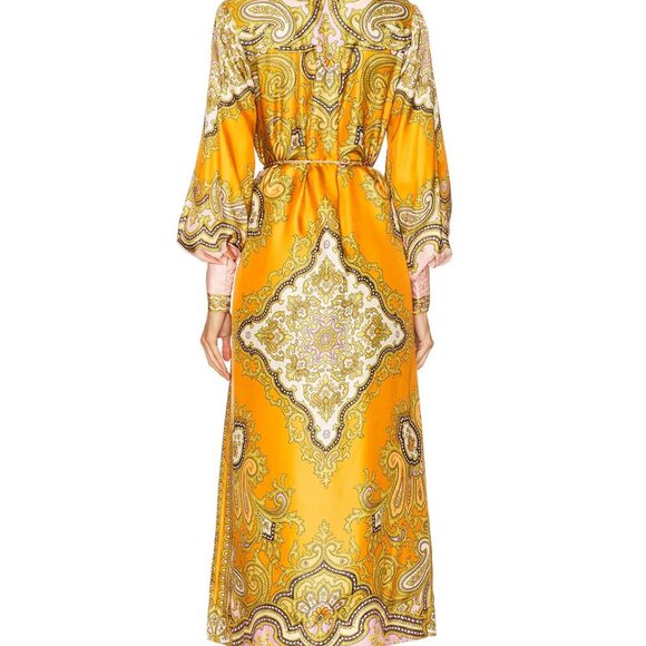 ALEMAIS paisley-print puff-sleeve maxi dress SIZE AU 10 - Picture 3 of 13